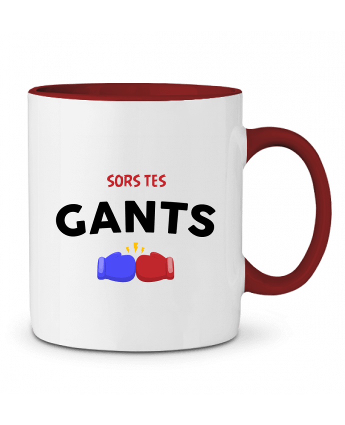 Mug bicolore Sors tes gants - Boxe tunetoo