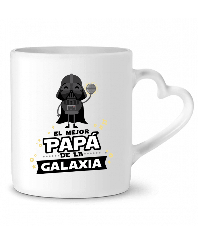 Mug coeur El mejor papa de la galaxia par jheycoco