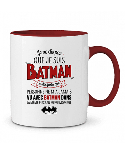 Mug bicolore Je suis Batman La boutique de Laura