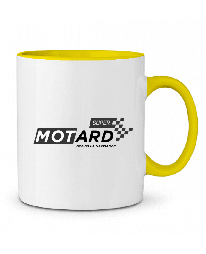 Taza Cerámica Bicolor Super motard depuis la naissance tunetoo