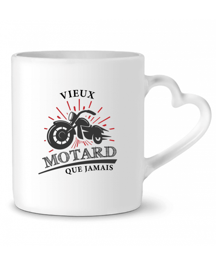 Mug coeur Vieux motard que jamais par tunetoo