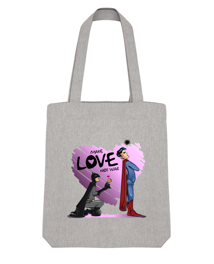 Tote Bag Stanley Stella MAKE LOVE NOT WAR (BATMAN VS SUPERMAN) by teeshirt-design.com 