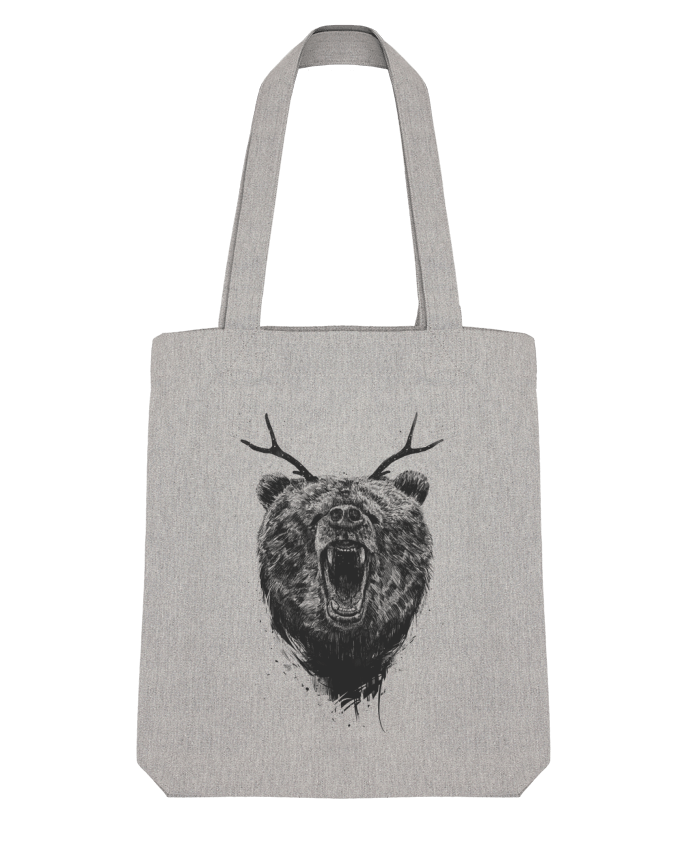 Tote Bag Stanley Stella Angry bear with antlers by Balàzs Solti 