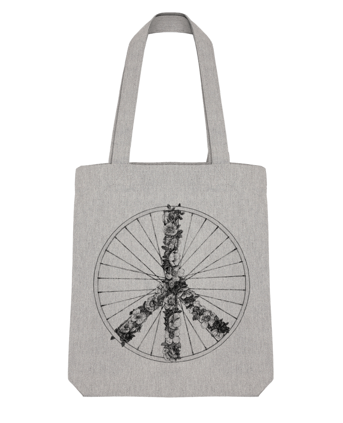 Tote Bag Stanley Stella Peace and Bike Lines by Florent Bodart 