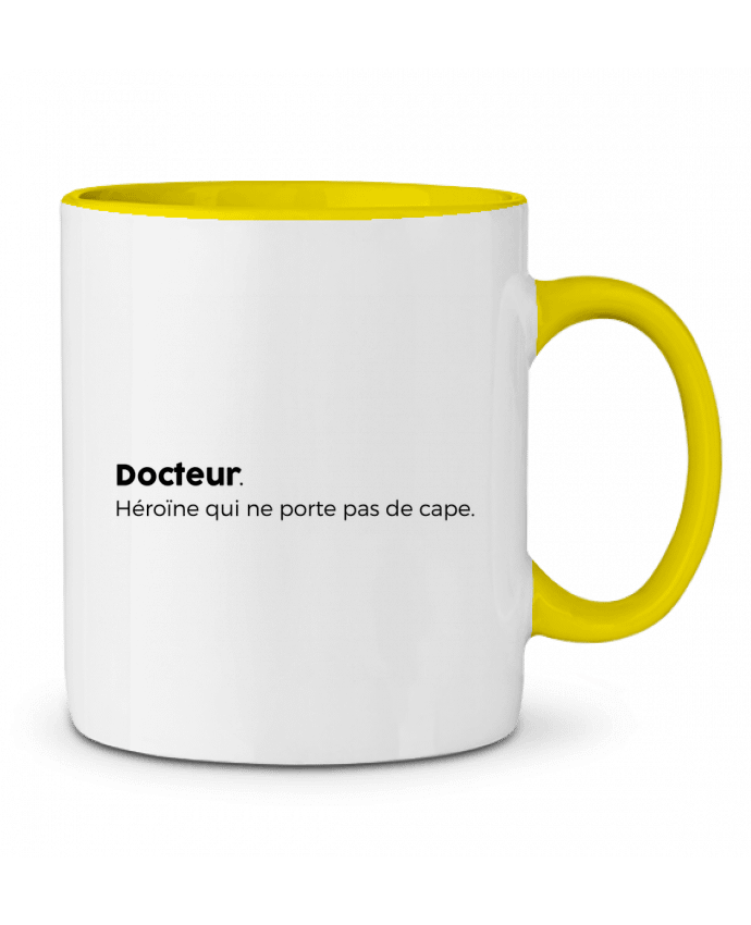 Mug bicolore Docteur - Héroine qui ne porte pas de cape tunetoo