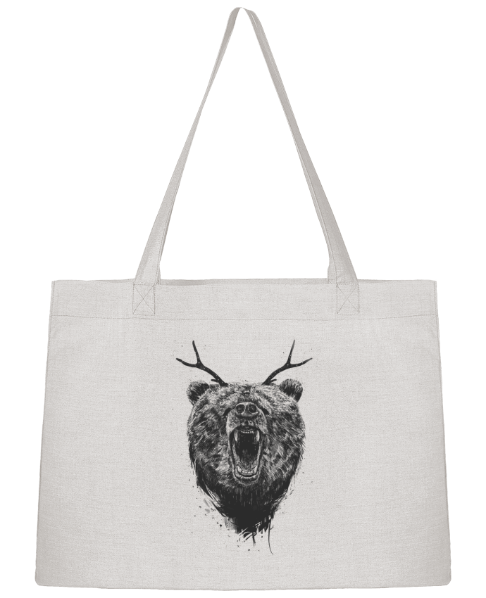 Shopping tote bag Stanley Stella Angry bear with antlers by Balàzs Solti