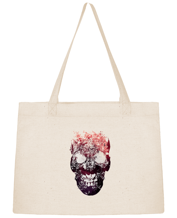 Shopping tote bag Stanley Stella Floral skull by ali_gulec