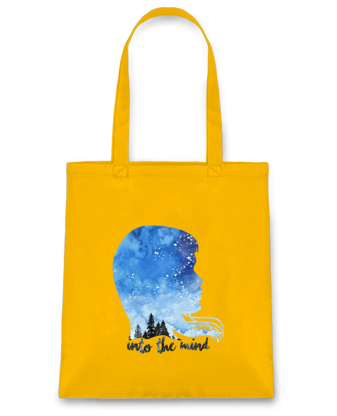 Tote Bag cotton PROFIL AQUARELLE NUIT -INTO THE MIND by L'acolyte