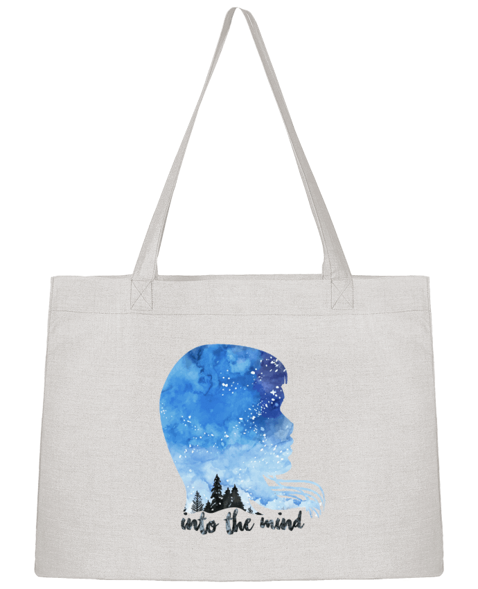 Sac Shopping PROFIL AQUARELLE NUIT -INTO THE MIND par L'acolyte