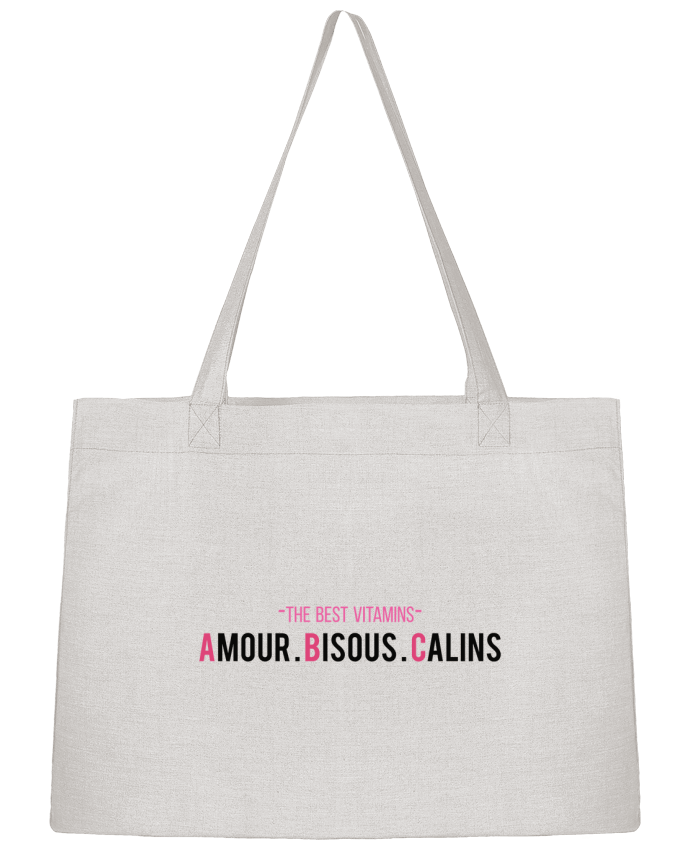 Shopping tote bag Stanley Stella -THE BEST VITAMINS - Amour Bisous Calins, version rose by tunetoo