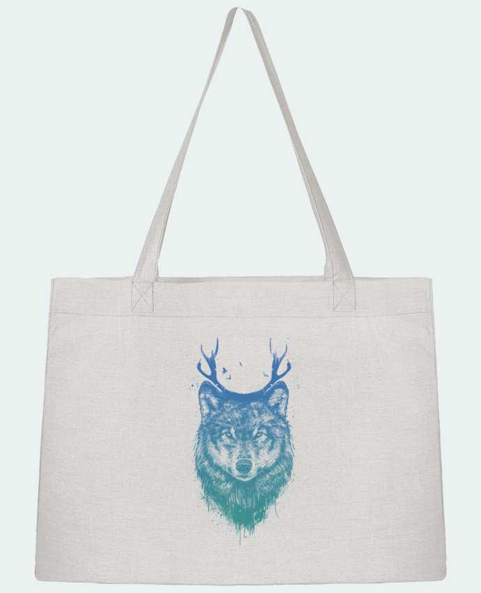 Shopping tote bag Stanley Stella Deer-Wolf by Balàzs Solti