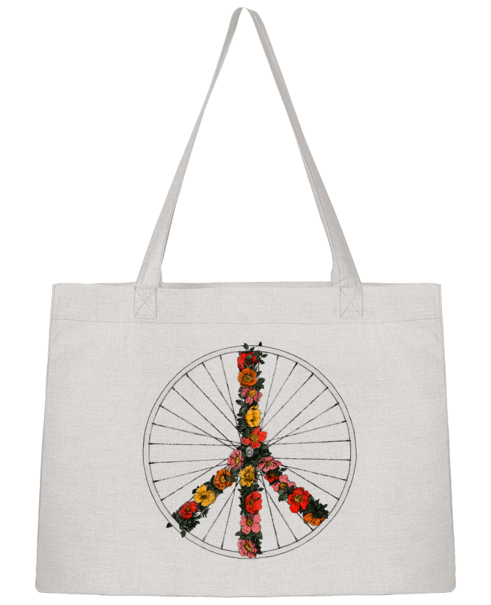 Shopping tote bag Stanley Stella Peace and Bike by Florent Bodart