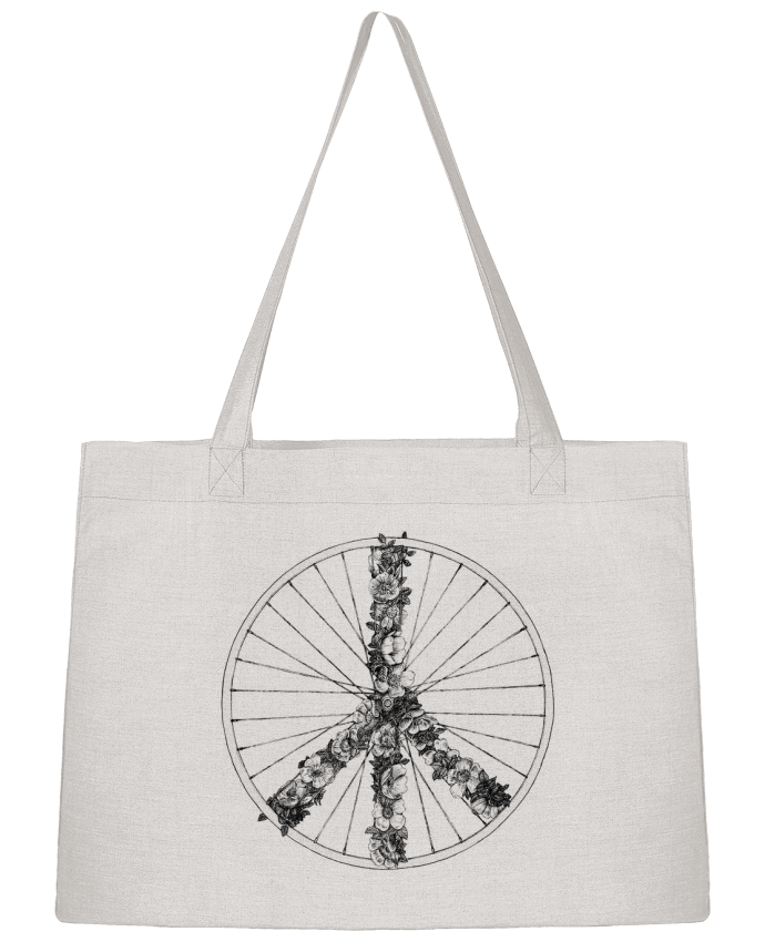 Shopping tote bag Stanley Stella Peace and Bike Lines by Florent Bodart