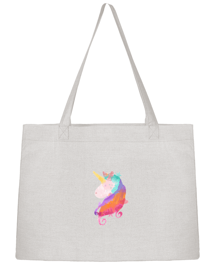 Shopping tote bag Stanley Stella Watercolor Unicorn by PinkGlitter