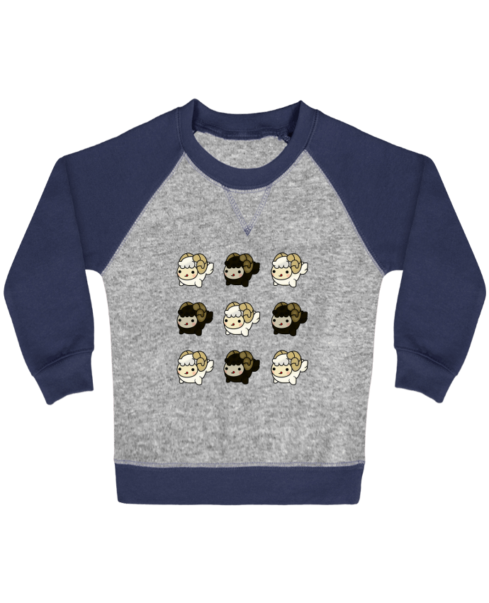 Sweatshirt Baby crew-neck sleeves contrast raglan Cabritas de Colores en Miniatura by MaaxLoL