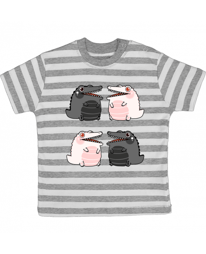 Camiseta Bebé a Rayas Mini Cocodrilos por MaaxLoL