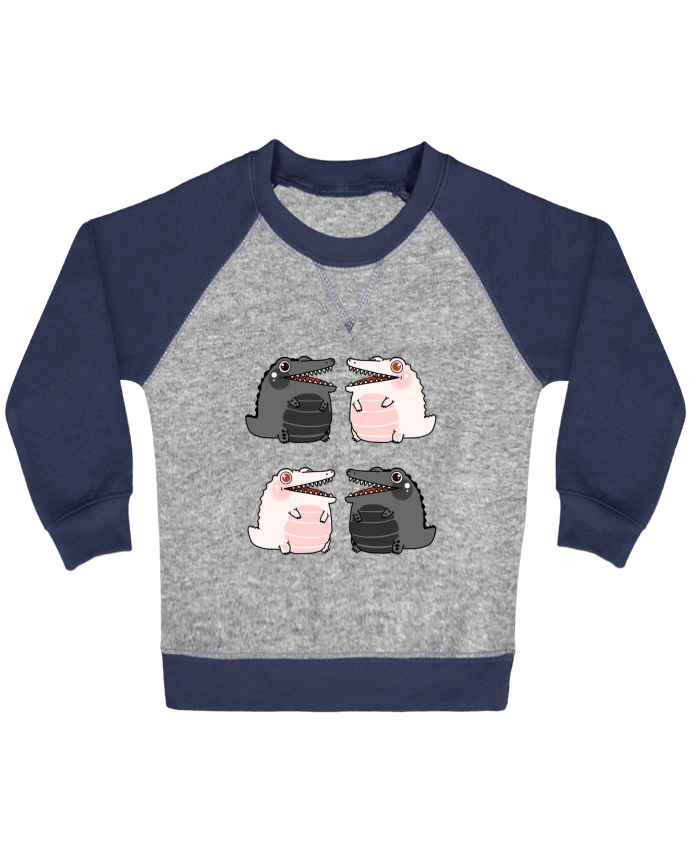 Sweatshirt Baby crew-neck sleeves contrast raglan Mini Cocodrilos by MaaxLoL