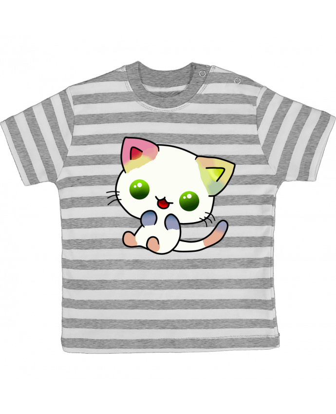 Camiseta Bebé a Rayas Gato Coloreado por MaaxLoL