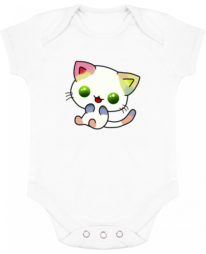 Body bébé manches contrastées Gato Coloreado par MaaxLoL
