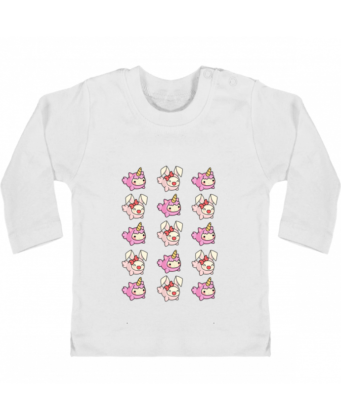 Camiseta Bebé Manga Larga con Botones  Mini Conejitos Cosplay manches longues du designer MaaxLoL