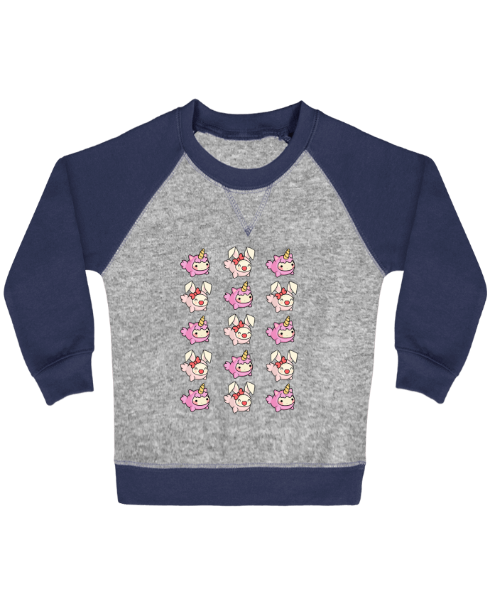 Sweatshirt Baby crew-neck sleeves contrast raglan Mini Conejitos Cosplay by MaaxLoL