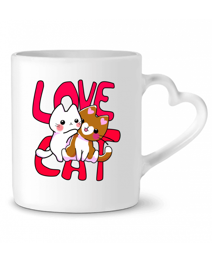 Taza Corazón Amor de Gato por MaaxLoL