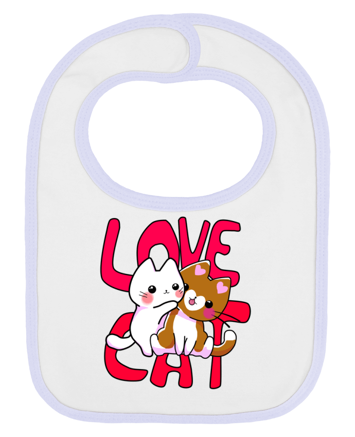 Baby Bib plain and contrast Amor de Gato by MaaxLoL