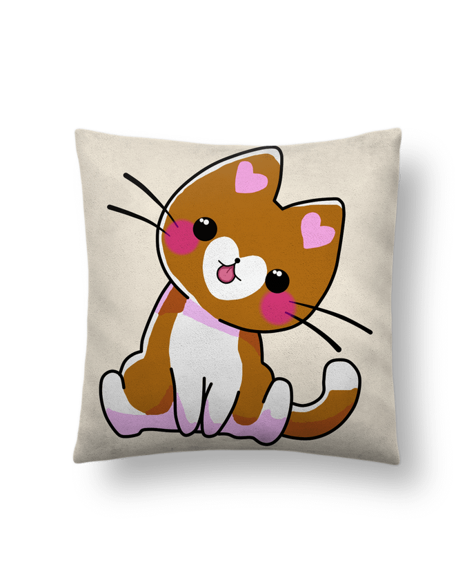 Coussin suédine Gatito Corazón par MaaxLoL