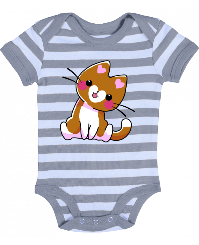 Baby Body striped Gatito Corazón - MaaxLoL