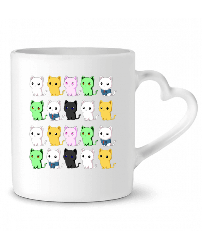 Mug coeur Mini gatos de colores par MaaxLoL