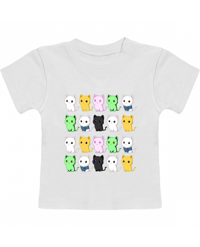 T-shirt bébé Mini gatos de colores manches courtes du designer MaaxLoL