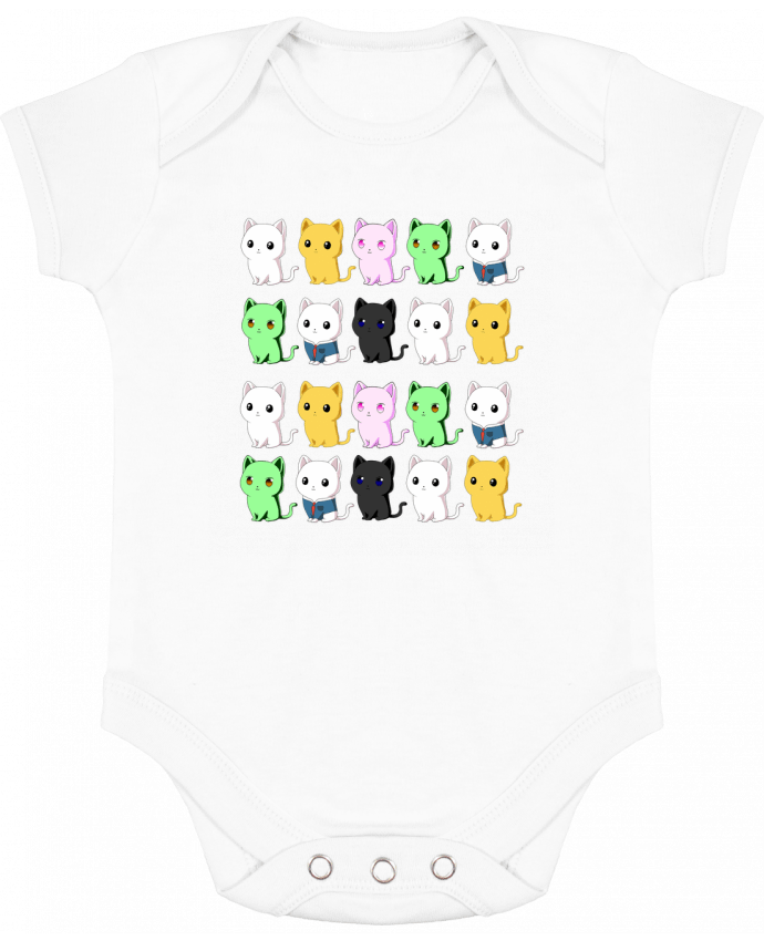 Body bébé manches contrastées Mini gatos de colores par MaaxLoL