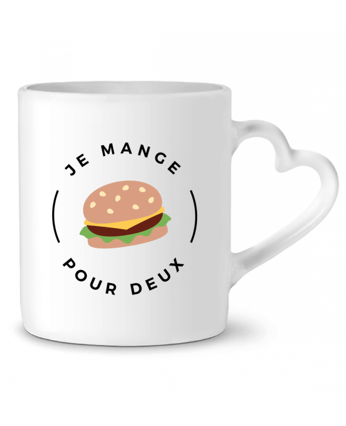 Mug coeur Je mange pour deux par Nana