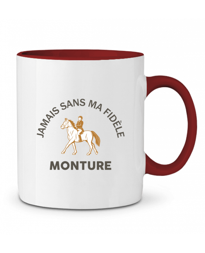 Mug bicolore Jamais sans ma fidèle monture tunetoo
