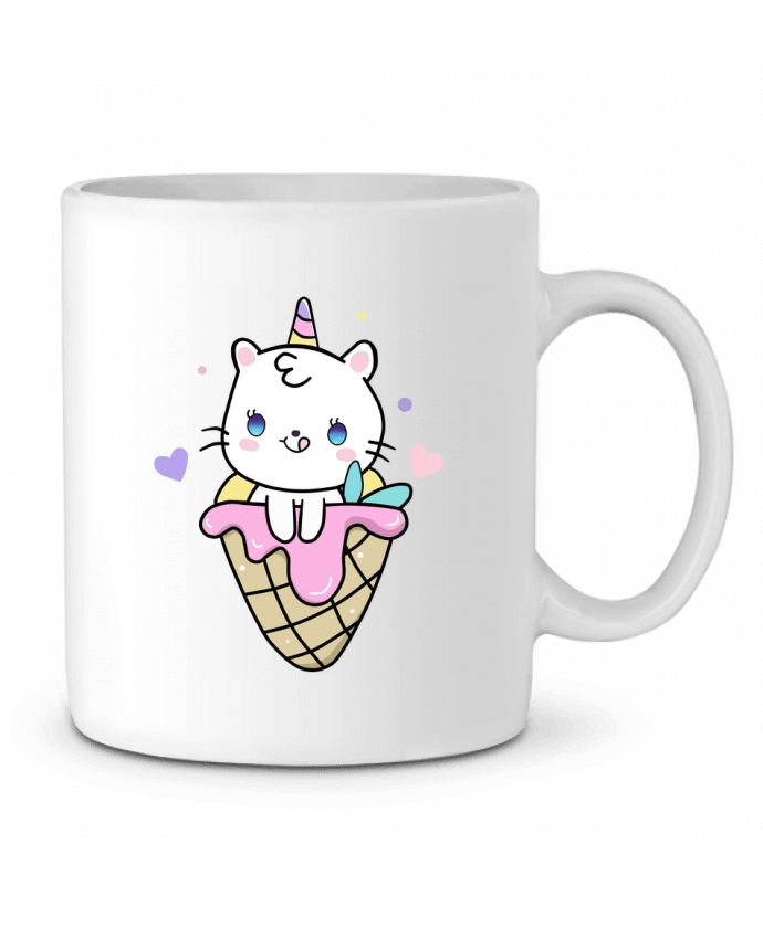 Mug  Gato Unicornio Helado Cucurucho par MaaxLoL