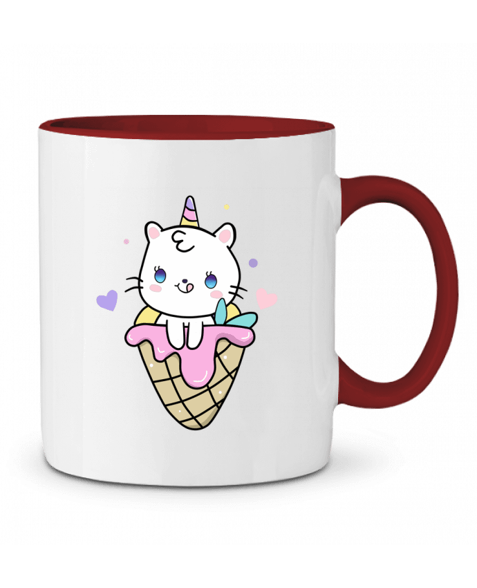 Mug bicolore Gato Unicornio Helado Cucurucho MaaxLoL