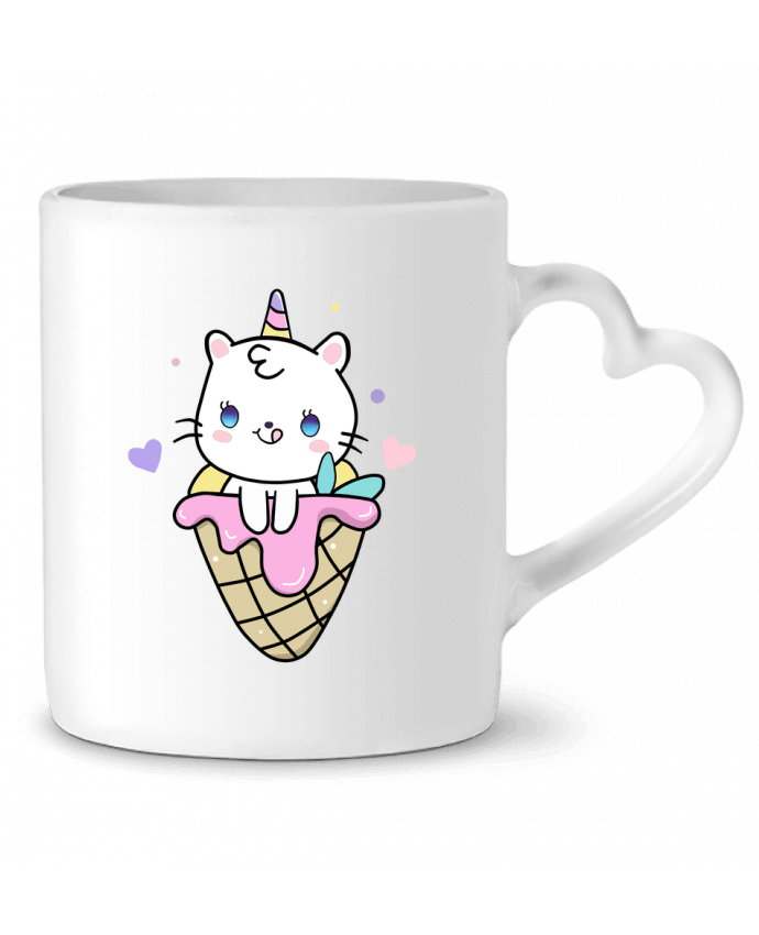 Mug coeur Gato Unicornio Helado Cucurucho par MaaxLoL