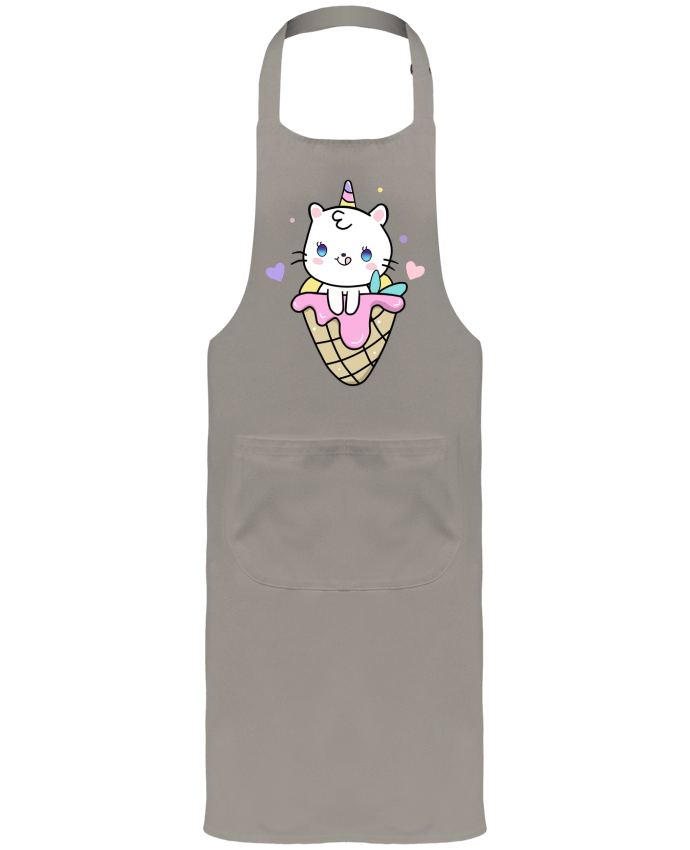 Tablier avec poches Gato Unicornio Helado Cucurucho par MaaxLoL