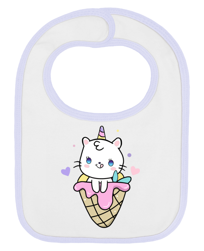 Bavoir bébé uni Gato Unicornio Helado Cucurucho par MaaxLoL