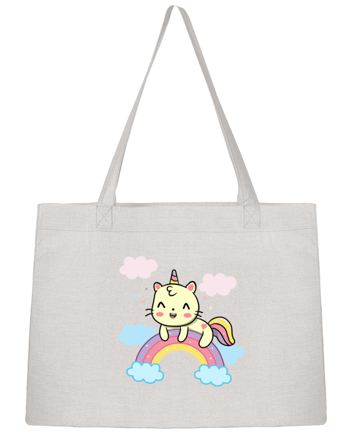 Sac Shopping Gato Feliz sobre Arcoiris par MaaxLoL