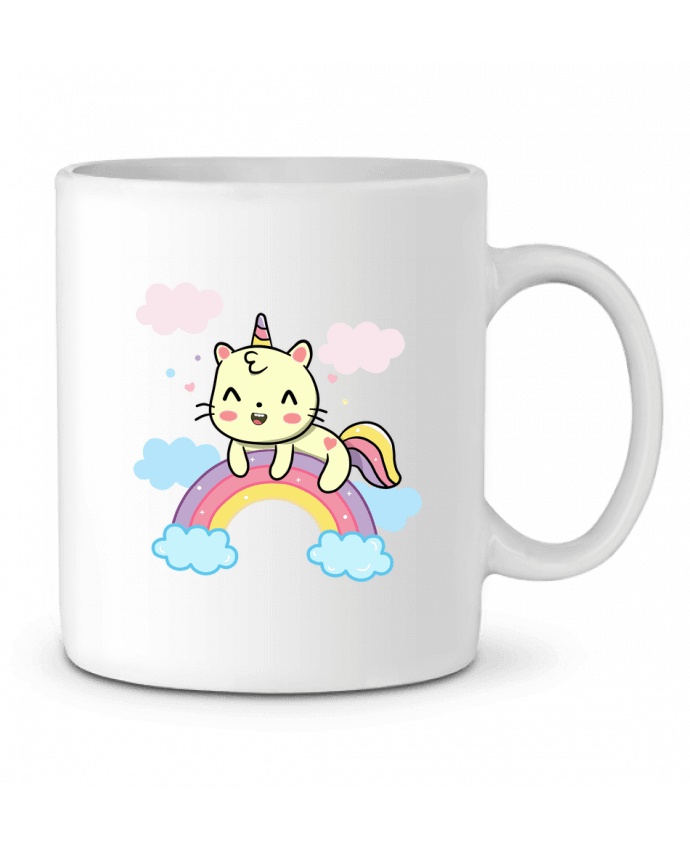 Mug  Gato Feliz sobre Arcoiris par MaaxLoL