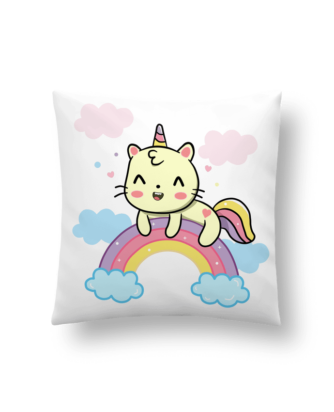 Coussin Gato Feliz sobre Arcoiris par MaaxLoL