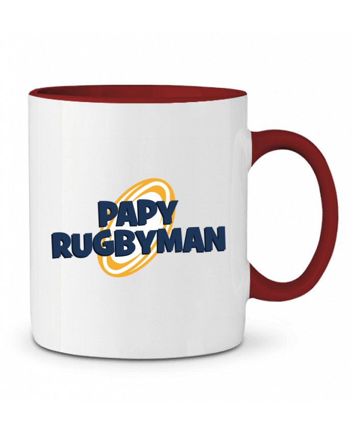 Mug bicolore Papy rugbyman tunetoo