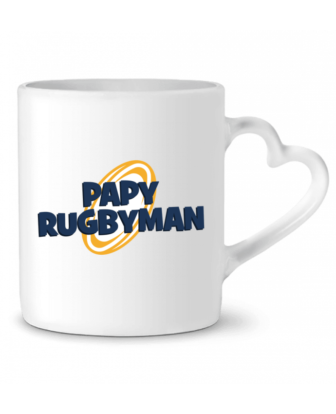 Mug coeur Papy rugbyman par tunetoo