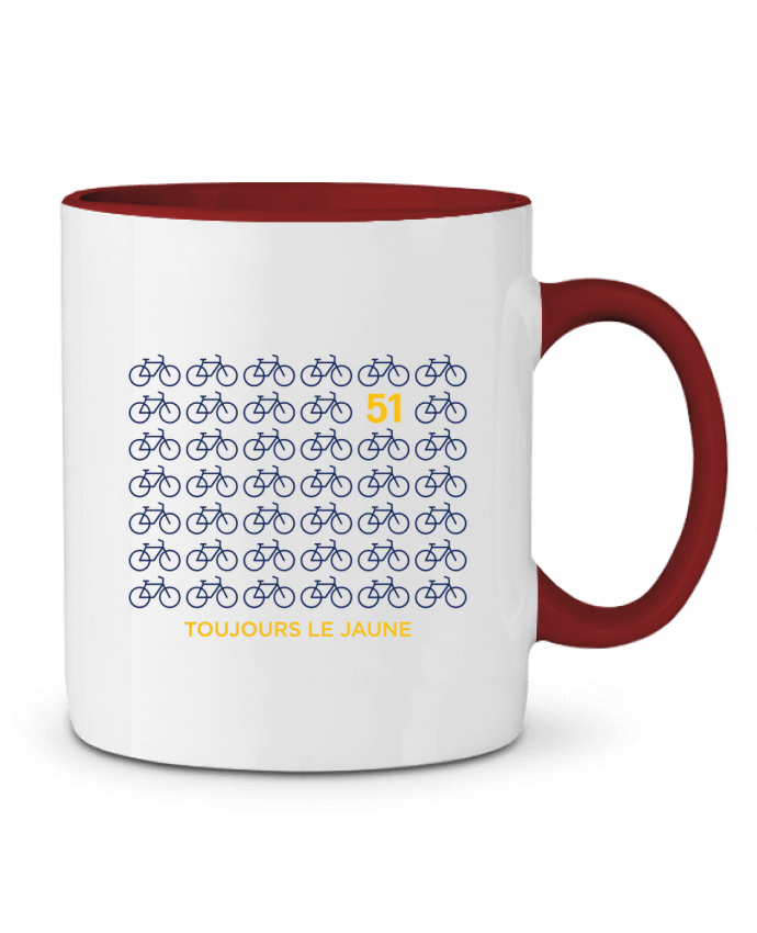 Mug bicolore Toujours le jaune - Cyclisme tunetoo