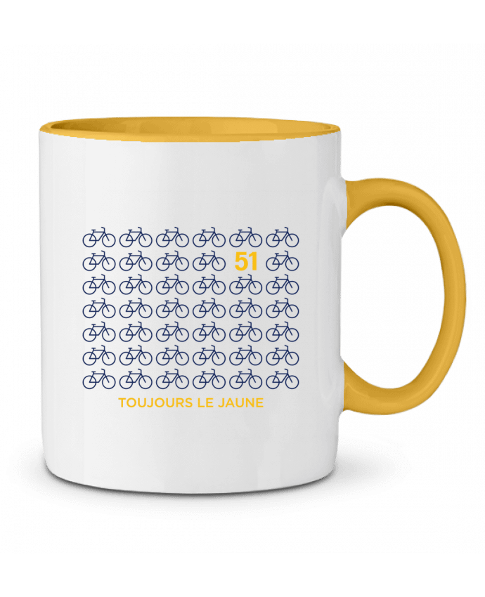 Mug bicolore Toujours le jaune - Cyclisme tunetoo