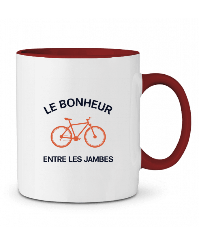 Mug bicolore Le bonheur entre les jambes tunetoo