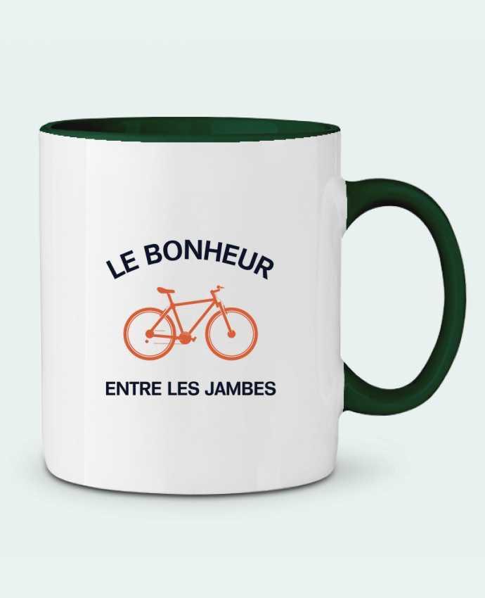 Mug bicolore Le bonheur entre les jambes tunetoo