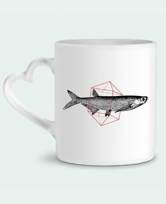 Mug coeur Fish in geometrics par Florent Bodart
