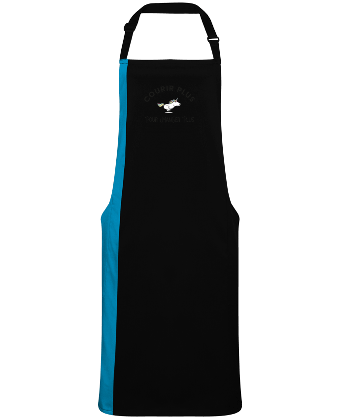 Tablier bicolore Courir plus pour manger plus - Licorne par  Folie douce